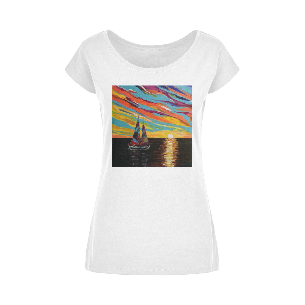 Sunset Wide Neck Womens T-Shirt XS-5XL