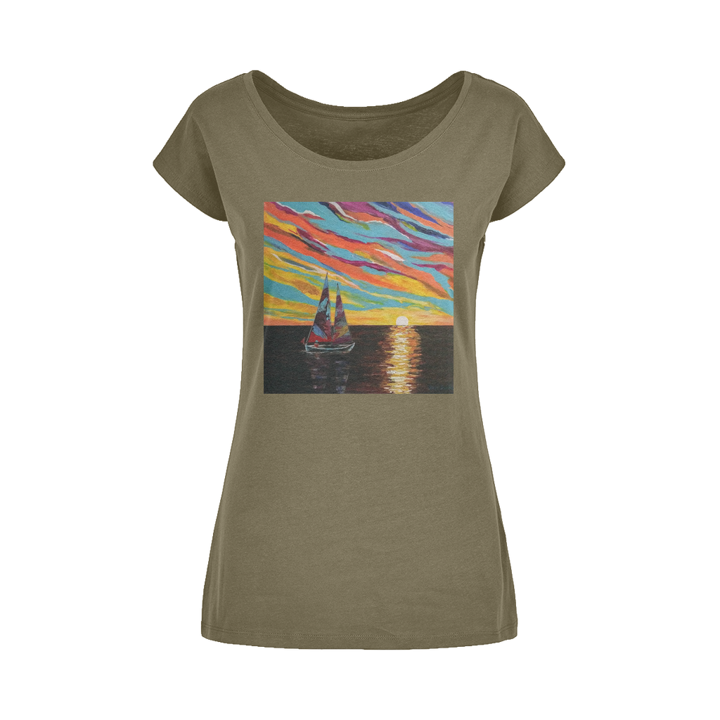 Sunset Wide Neck Womens T-Shirt XS-5XL