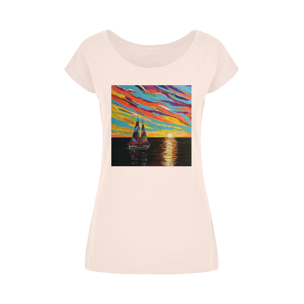 Sunset Wide Neck Womens T-Shirt XS-5XL