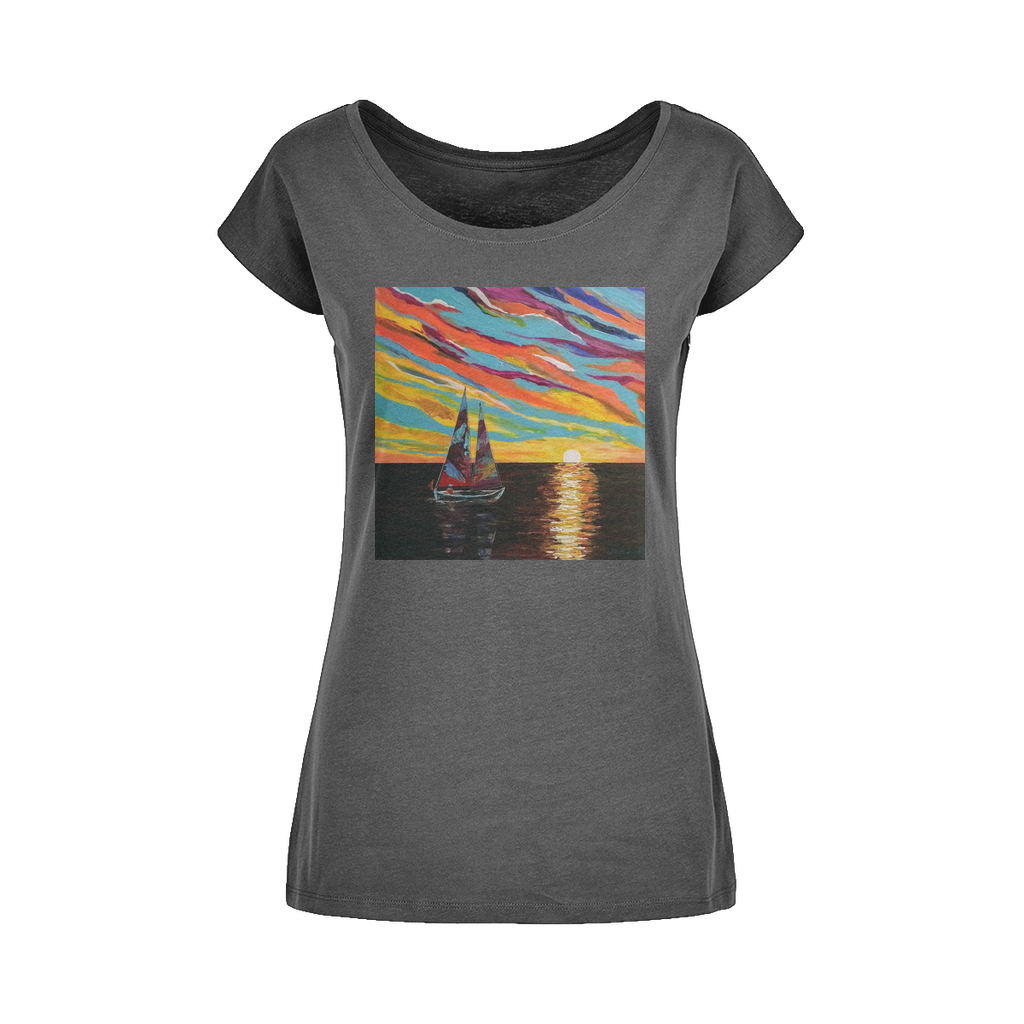 Sunset Wide Neck Womens T-Shirt XS-5XL