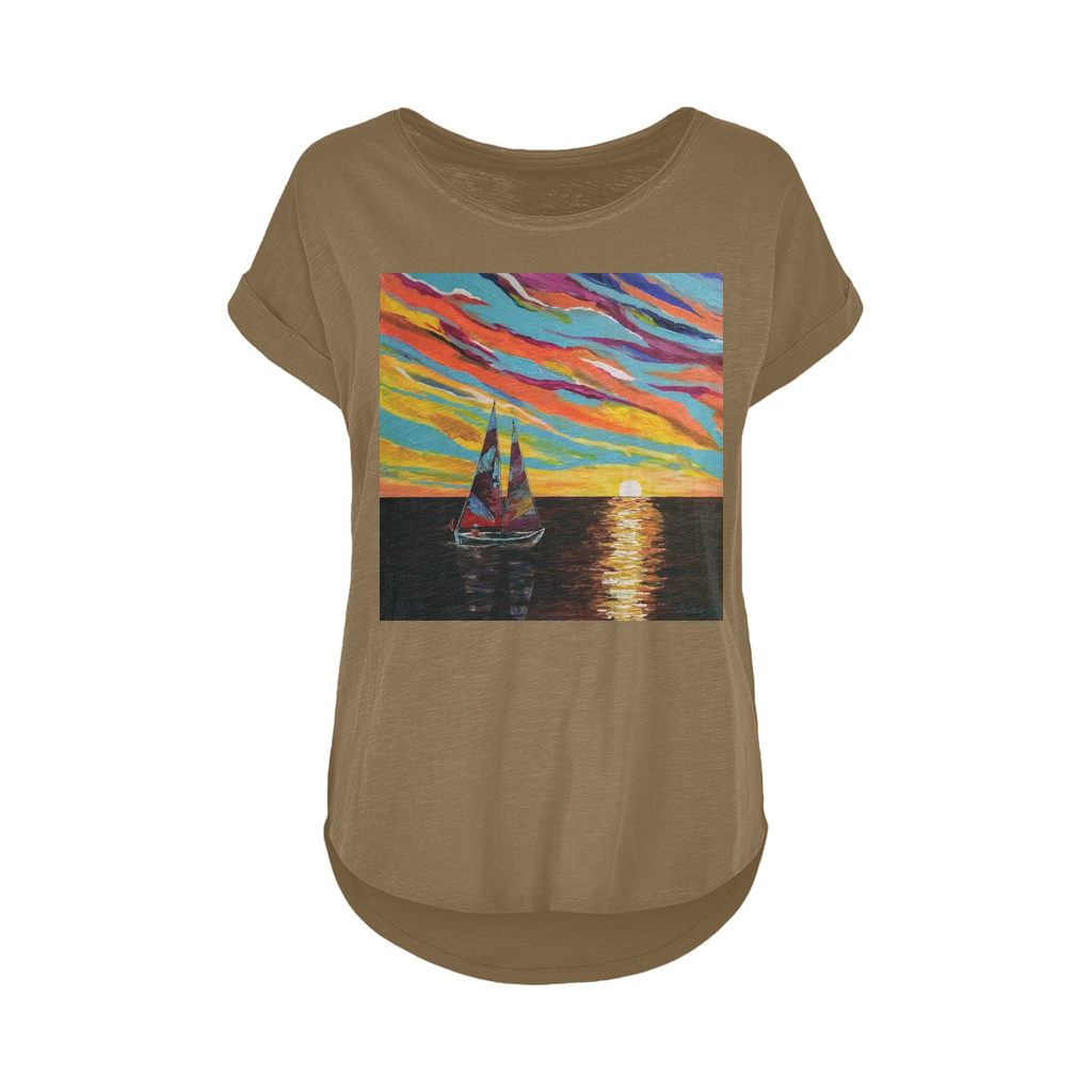 Sunset Women's Long Slub T-Shirt XS-5XL