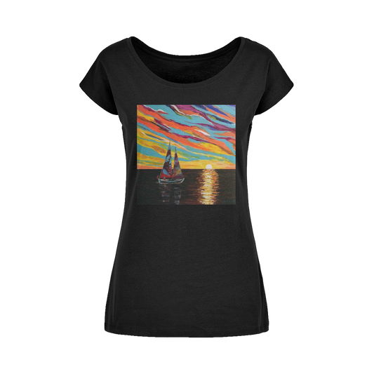 Sunset Wide Neck Womens T-Shirt XS-5XL
