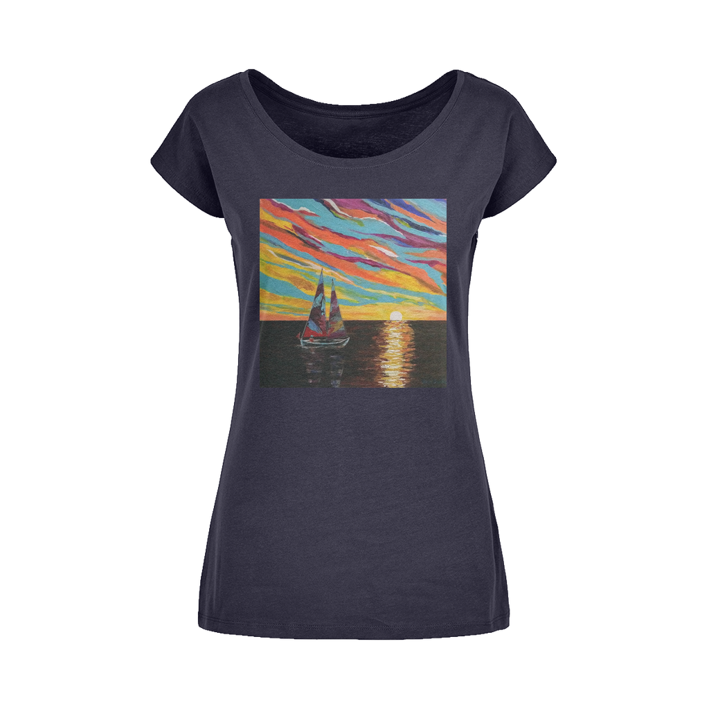 Sunset Wide Neck Womens T-Shirt XS-5XL